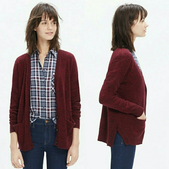 Madewell Sweaters - Madewell Landscape Cardigan Red E1069 Size Medium
